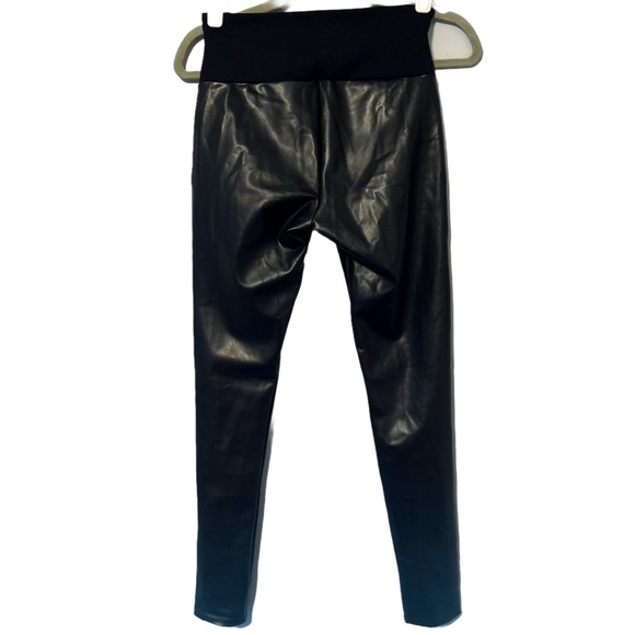 Spanx Assets Black Faux Leather Leggings Size Small - Picture 2 of 5